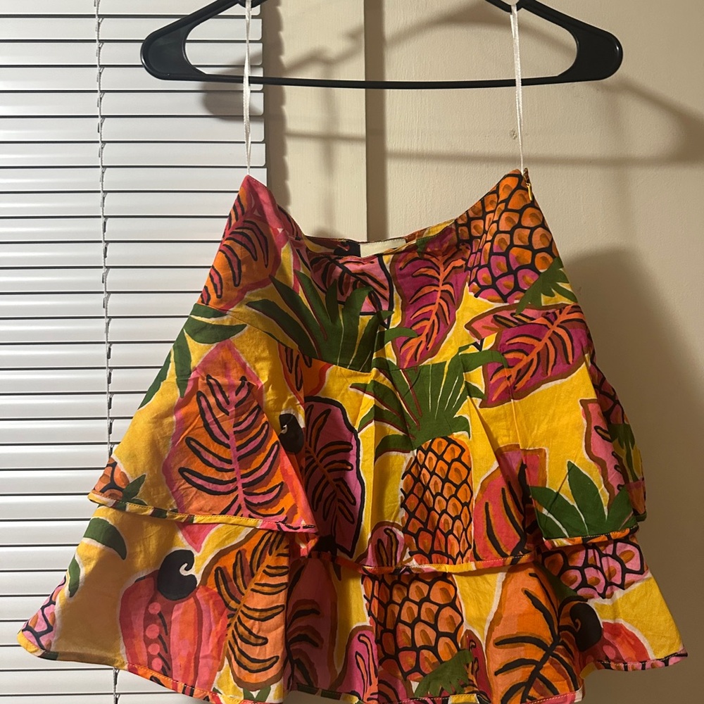 Farm Rio Tropical Print Tiered Skirt
